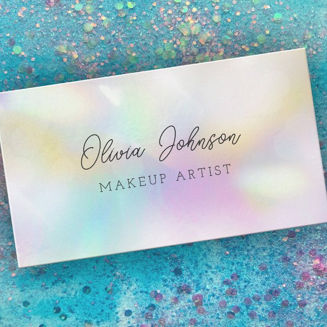 Trendy Holographic Opal Stone Business Card (Creator Uploaded)