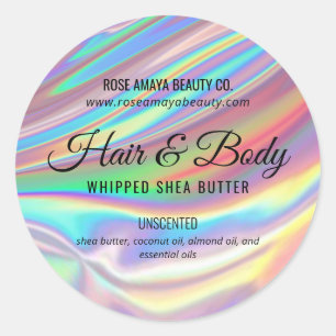 Trendy Holographic Rainbow Beauty Cosmetic Label