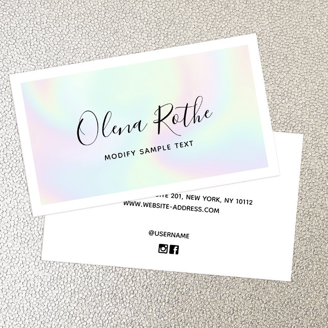 Trendy Holographic Signature Script Professional   Calling Card (Creator Uploaded)