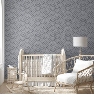 Trendy Home Decor Navy Blue grey geometric pattern Wallpaper