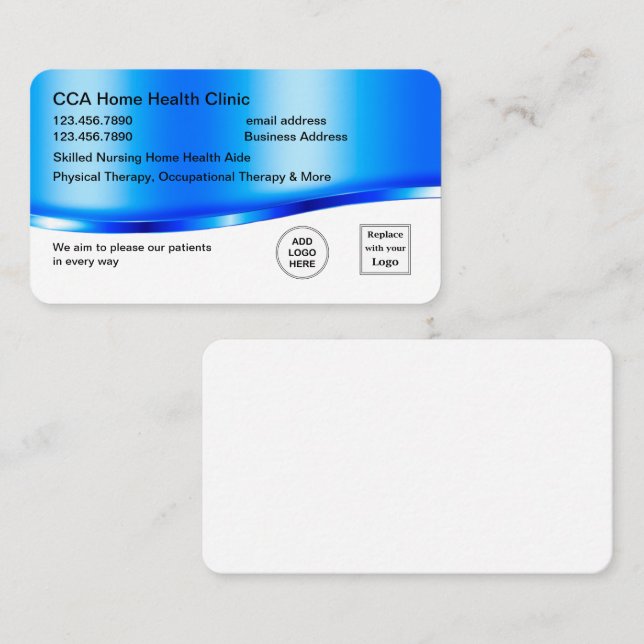 Trendy Home Health Business Cards (Front/Back)