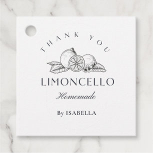 Trendy Homemade Lemon Limoncello Liquor Bottle  Favour Tags