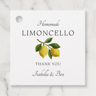 Trendy Homemade Lemon Limoncello Liquor Bottle Favour Tags