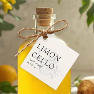 Trendy Homemade Lemon Limoncello Thankyou Bottle Favour Tags
