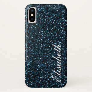 Trendy Hot dark blue printed glitter personalised Case-Mate iPhone Case