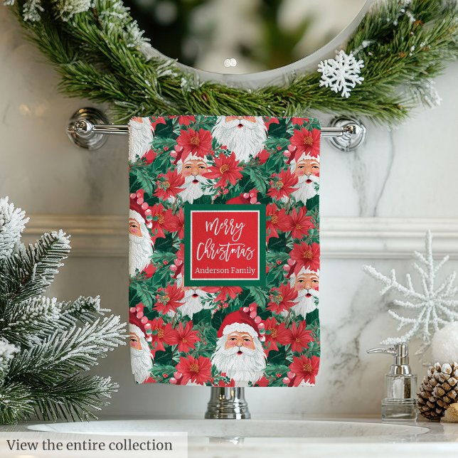 Trendy hot pink and red Christmas preppy towels (Trendy hot pink and red Christmas preppy towels)