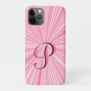 Trendy Hot Pink Colour Burst Monogram Initial Case-Mate iPhone Case