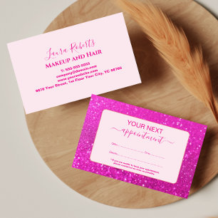 Trendy Hot Pink Glam Design Appointment Card