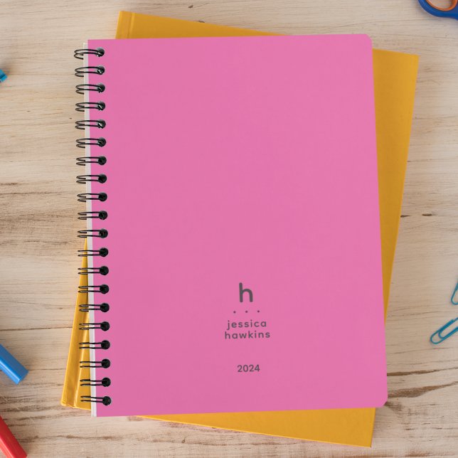 Trendy Hot Pink Modern Monogram Weekly Planner (Creator Uploaded)