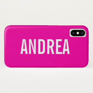 Trendy Hot Pink Modern Typography Personalised Case-Mate iPhone Case