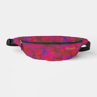 Trendy Hot Pink Violet Tie Dye Pattern Name Custom Bum Bags