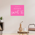 Trendy Hot Pink Welcome to Sweet 16 Birthday