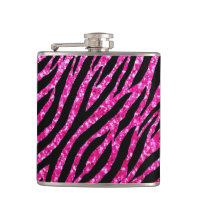 Trendy Hot Pink Zebra Print Glitz Glitter Sparkles