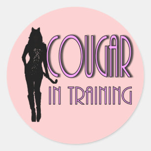 trendy hot silhouette cougar in training classic round sticker
