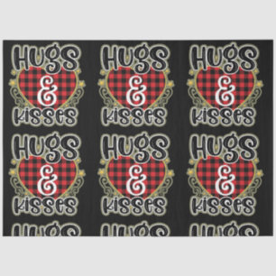 Trendy Hugs And Kisses Valentines Day Tissue Paper