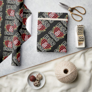 Trendy Hugs And Kisses Valentines Day Wrapping Paper