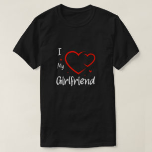 Trendy I Love My Girlfriend Heart T-Shirt