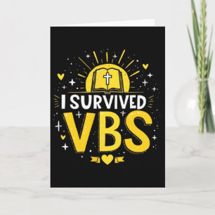 Trendy I Survived Vbs Vacation Bible School  Card