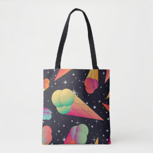 Trendy ice cream seamless pattern. Ice cream cones Tote Bag