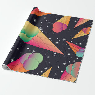 Trendy ice cream seamless pattern. Ice cream cones Wrapping Paper