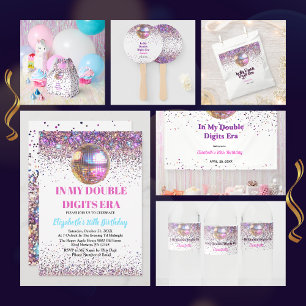 Trendy In My Double Digits Era Birthday Invitation