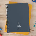Trendy Indigo Blue Modern Monogram Weekly Planner<br><div class="desc">Trendy simple personal stationery 2024 annual planner featuring a modern monogram. Modern rounded sans serif typography gives an elegant casual feel. Bold modern background colour on covers. Annual planner (12 months) with open monthly overviews and weekly planning sheets. Contact for assistance in personalising.</div>