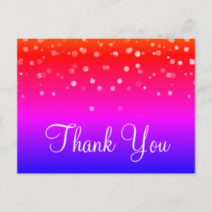 Trendy Inexpensiv Gold Glitter Black Thank You Postcard