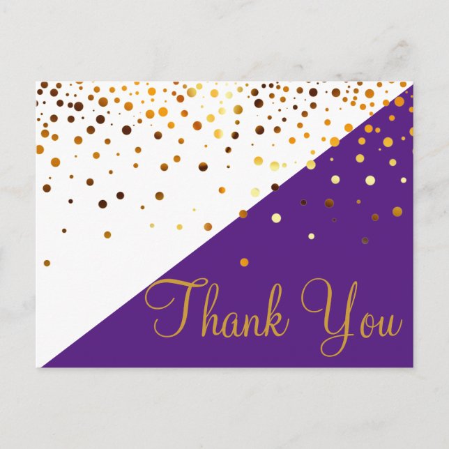 Trendy Inexpensive Gold Glitter Blue Thank You Pos Postcard (Front)