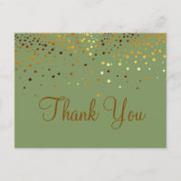 Trendy Inexpensive Gold Glitter Green Thank You