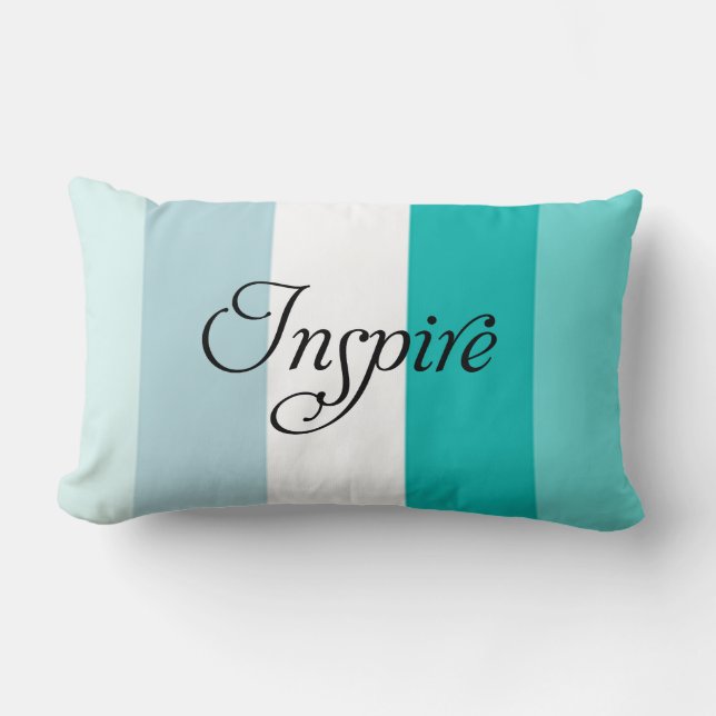 Trendy Inspire blue striped throw pillow (Front)