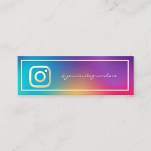 Trendy Instagram Instagram Holographic Mini Business Card