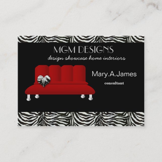 trendy interior decorator Business Cards (Front)