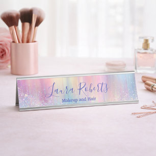 Trendy Iridescent Branding Design Desk Name Plate