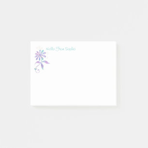 Trendy Iridescent Flower, DIY Name/Message Post-it Notes