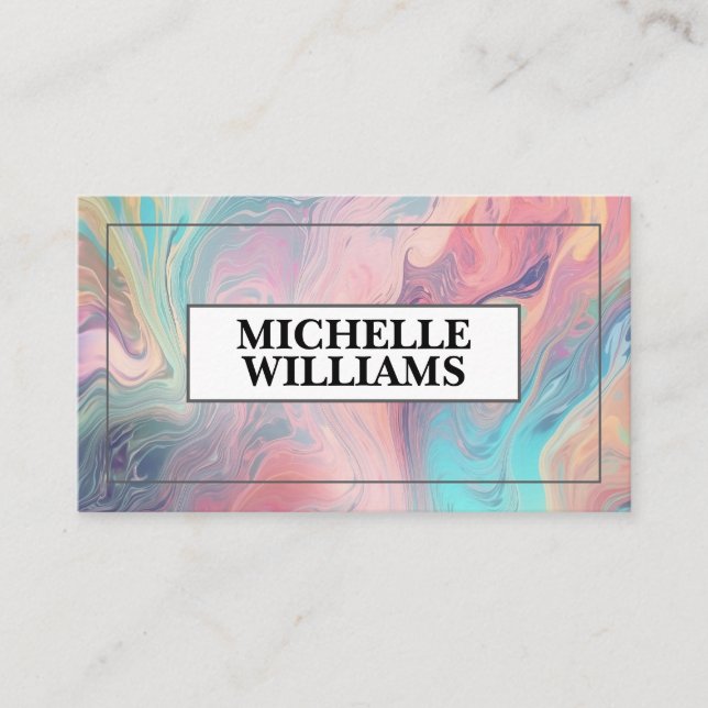 Trendy Iridescent Rainbow Foil Texture Business Card (Front)