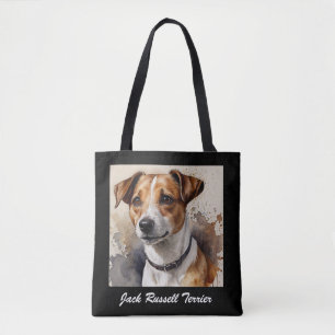 Trendy Jack Russell Terrier Add Your Name Custom Tote Bag
