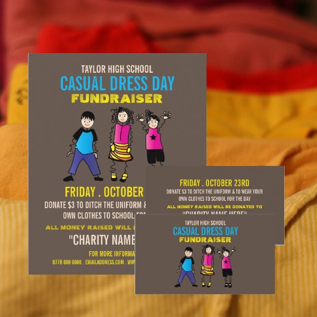 Trendy Kids, Casual Dress Day Fundraiser Advert Flyer (Creator Uploaded)