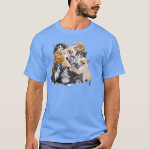 Trendy Kitten Pile Animal Humour  T-Shirt