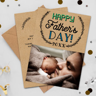 Trendy Kraft Custom Photo Father's Day Invitation