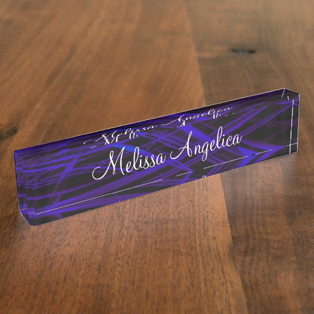 Trendy Ladies Monogram Space Desk Name Plate (Side)