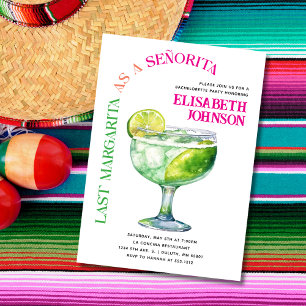 Trendy Last Margarita as a Señorita Bachelorette  Invitation