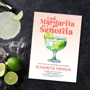 Trendy Last Margarita as a Señorita Bachelorette  Invitation