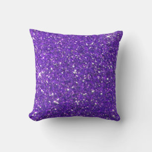 Trendy Lavender Purple Sparkling Glitter Glitz Cushion