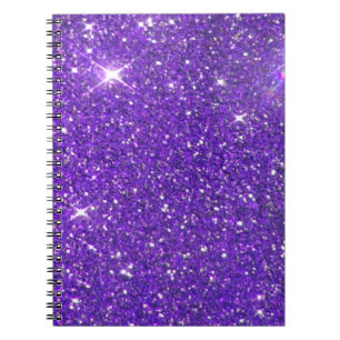Trendy Lavender Purple Sparkling Glitter Glitz Spiral Notebook