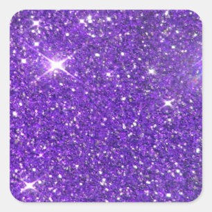 Trendy Lavender Purple Sparkling Glitter Glitz Square Sticker