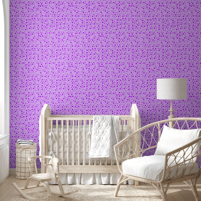 Trendy Lavender Violet Colour with Dots - Comfy Wallpaper (Kids)