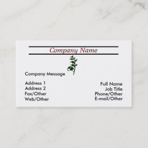 Trendy Leaf Stem Business Card Template