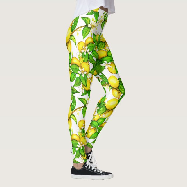 Trendy Lemon Print Leggings (Right)
