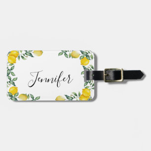 Trendy lemons luggage tag