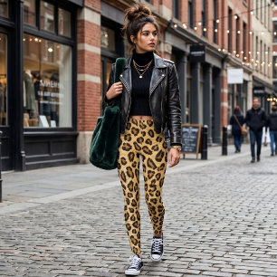 Trendy Leopard Print Animal Pattern Yoga Pants
